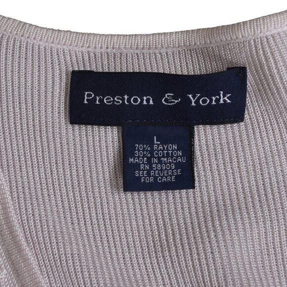 Preston & York Pale Pink Button Front Cardigan Sweater V-Neck Size Large - Picture 8 of 8